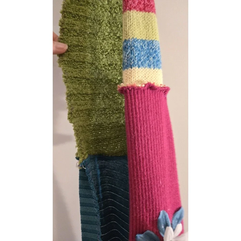 Multicolor Striped Fabric Stretch Headband for Women with Flower Accent